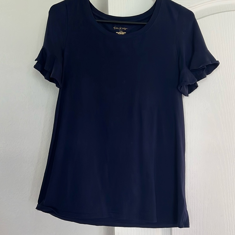 Lily Pulitzer ruffle sleeve shirt
